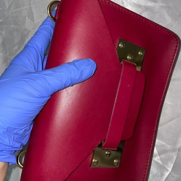 Sophie Hulme burgundy envelope purse - Picture 9 of 11